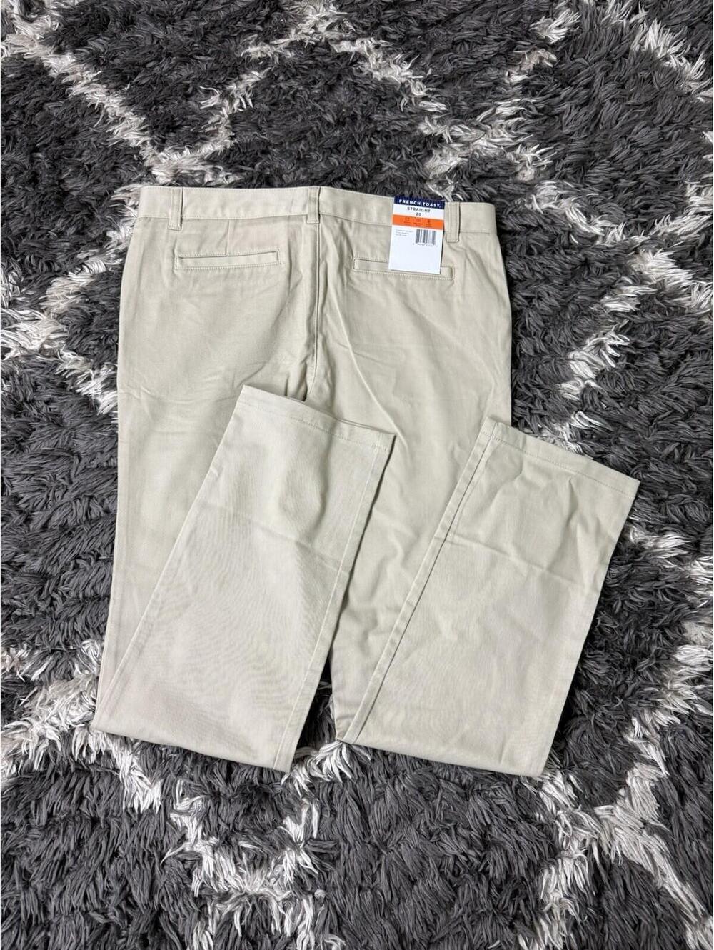 NWT French Toast Girls Straight Leg Uniform Pants Khaki Chino Size 20 New